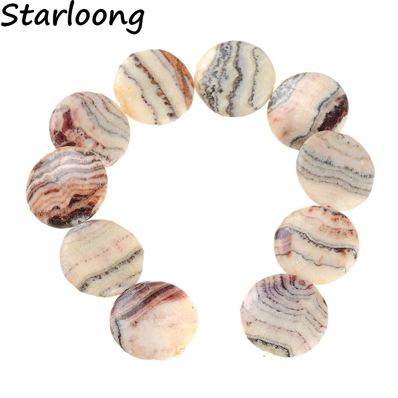 Round Shape Natural Geode Red Agates Gem Stone Stripe Flat Slice Slab Loose Strand Spacer Beads Chip For Jewelry Making Necklace