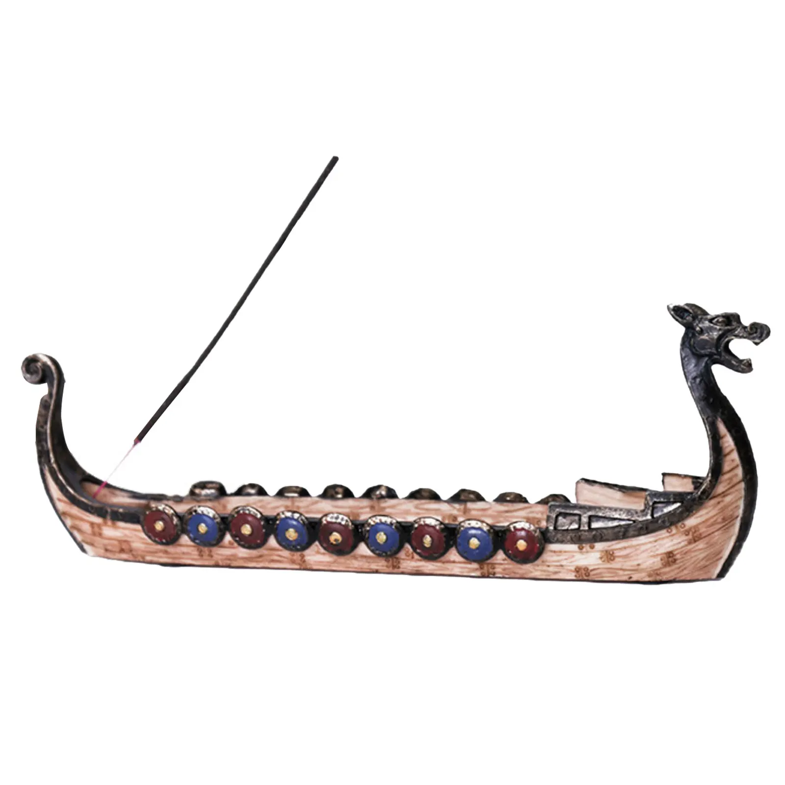 Dragon on Viking Boat Ornament Incense Censer Resin Incense Stick Holder Crafts 