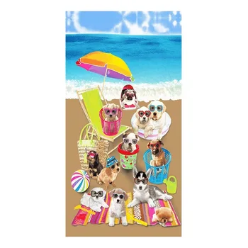 

Drop Shipping 2020 New Large Men Bath Beach Towel Microfiber Printed Tiger Horse Dog Towels Bathroom toalla playa