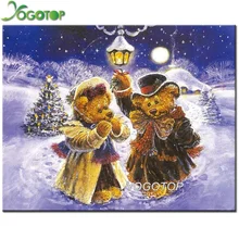 Фото на заказ! 5D DIY алмазная живопись! Тапочек в полоску с рисунком из мультфильма «Холодное медведи картина, Алмазная мозаика камни в форме ромба круглый для вышивания стразами: YY1610