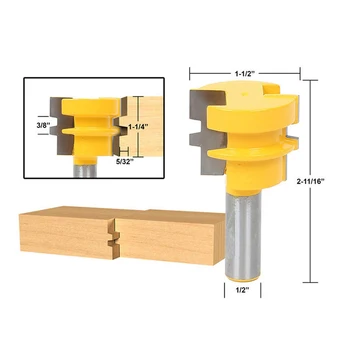

CNC Wooden Cutter 1/2 Inch Shank Cutter Medium Reversible Router Bit