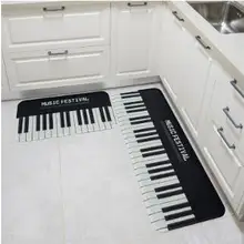 Современный минималистичный черный и белый пианино коврики для дома длинный коврик проволочное кольцо водонепроницаемый нескользящий маслостойкий кухонный коврик