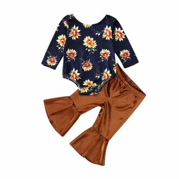 

Baby Girls Clothes Newborn Infant Autumn 2Pcs Set Cotton T-shirt Pants Headband Outfits Clothes Baby Girls Clothing Suit