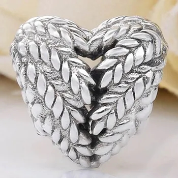 

Original Vintage Openwork Icon Of Nature Heart Beads Fit 925 Sterling Silver Bead Charm Pandora Bracelet Bangle Diy Jewelry
