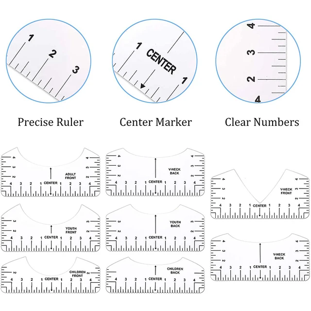 T-Shirt Ruler Guide Alignment Tool to Center Designs T-Shirt for Adult  Youth Toddler Infant (