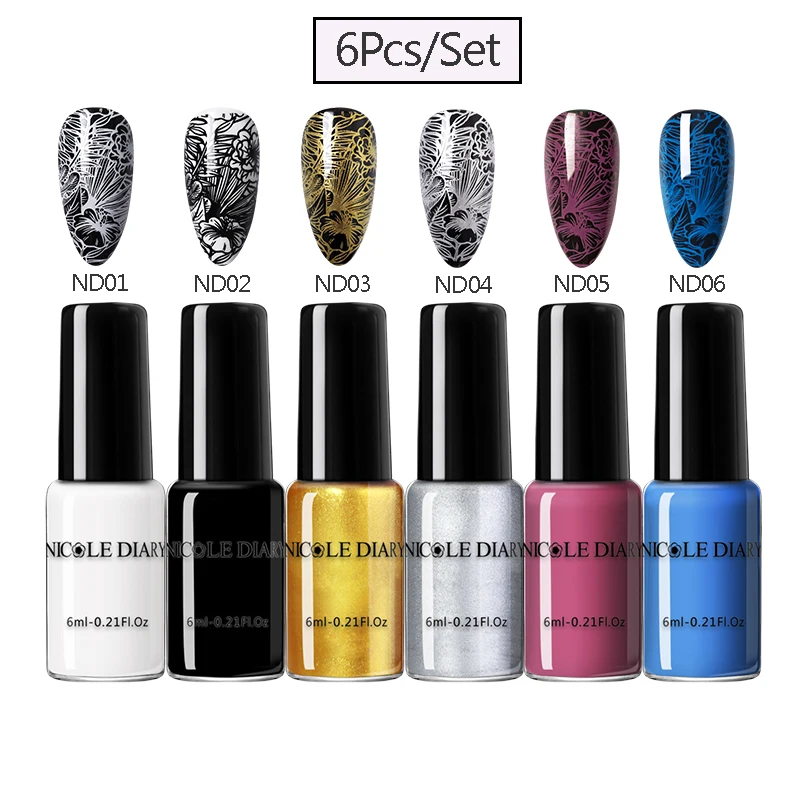 Nail Polish 6ml Nail Art Stamping Polish Set For Stamping Plate Nails