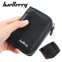 

New Men Women Wallet Rfid Blocking Leather Short Wallet ID Credit Card Holder Zipper Organ Coin Purse Unisex Small Card Wallet