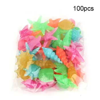 

100pcs Luminous Stones Shells Star Glow in the Dark Fish Tank Landscape Ornament