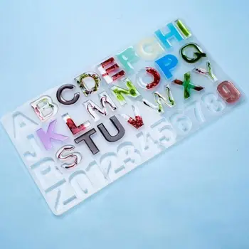 

1 Set Crystal Epoxy Resin Mold Alphabet Number Pendant Casting Silicone Mould 1