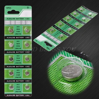 

10PCS Watch Battery AG1 1.55V 364 SR621SW LR621 621 LR60 CX60 Alkaline Button Coin Cell Batteries Drop Shipping