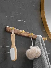 

Wood And Space Aluminum Coat Hook Gold Wall Door Rear Hanger Towel Hook Non Perforated Installation30/40/50cm