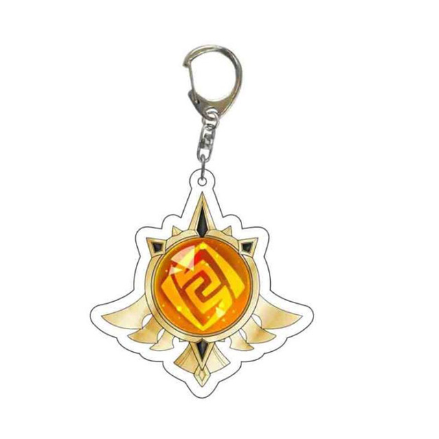 Game Genshin Impact Keychain Eyes of God keychains Luminous Metal Keychains Genshin God Eyes Fashion Lanyard Cosplay Pendant