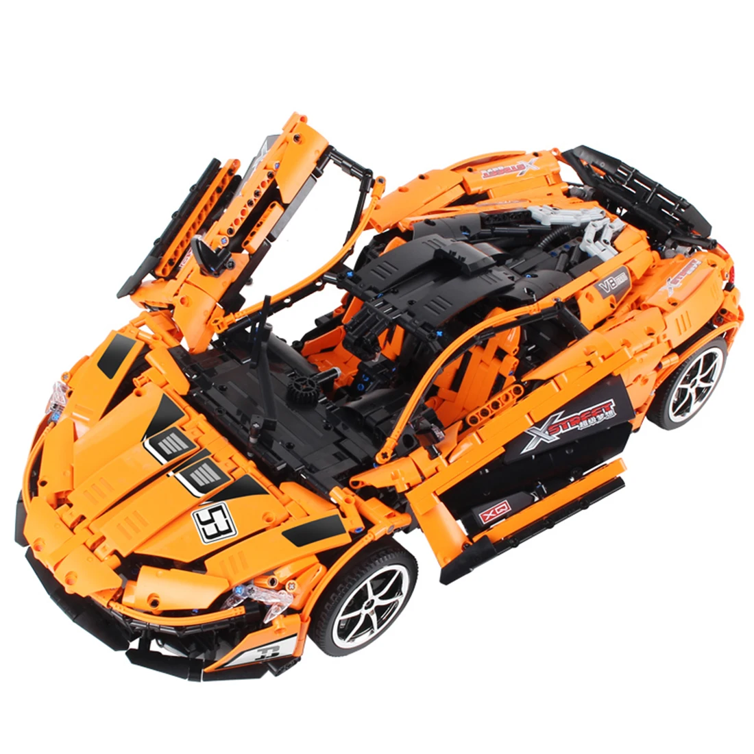 Orange Yellow 3260 шт 1:18 Масштаб DIY статическая версия спортивный автомобиль строительный блок Строительная модель кирпичная игрушка подарок для детей-красный - Цвет: Orange Yellow
