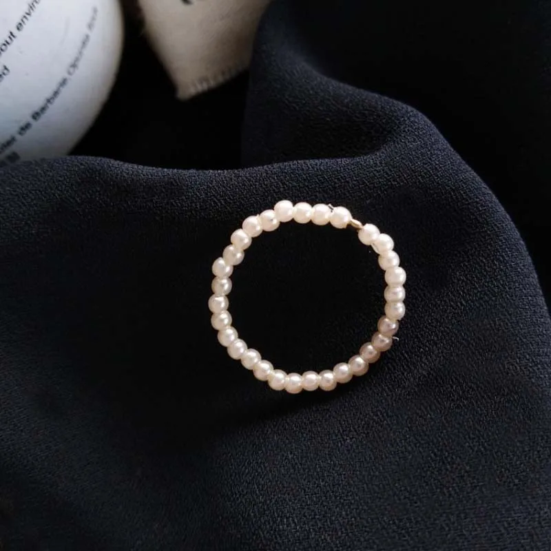 Pearl Bead Rings for Women Geometric Simulated Pearls Minimalist Finger Ring Vintage Party Jewellery Wedding Accessories Gifts - Image 6