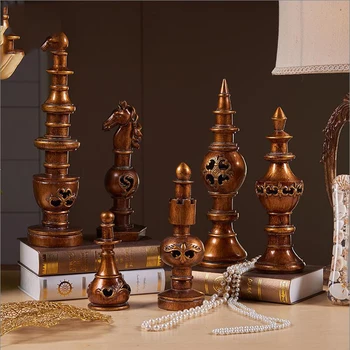 

EUROPEAN RESIN CHESS CRAFTS ORNAMENTS HOME LIVINGROOM TABLE FIGURINES DECORATION OFFICE HOTEL DESKTOP FURNISHING BIRTHDAY GIFTS