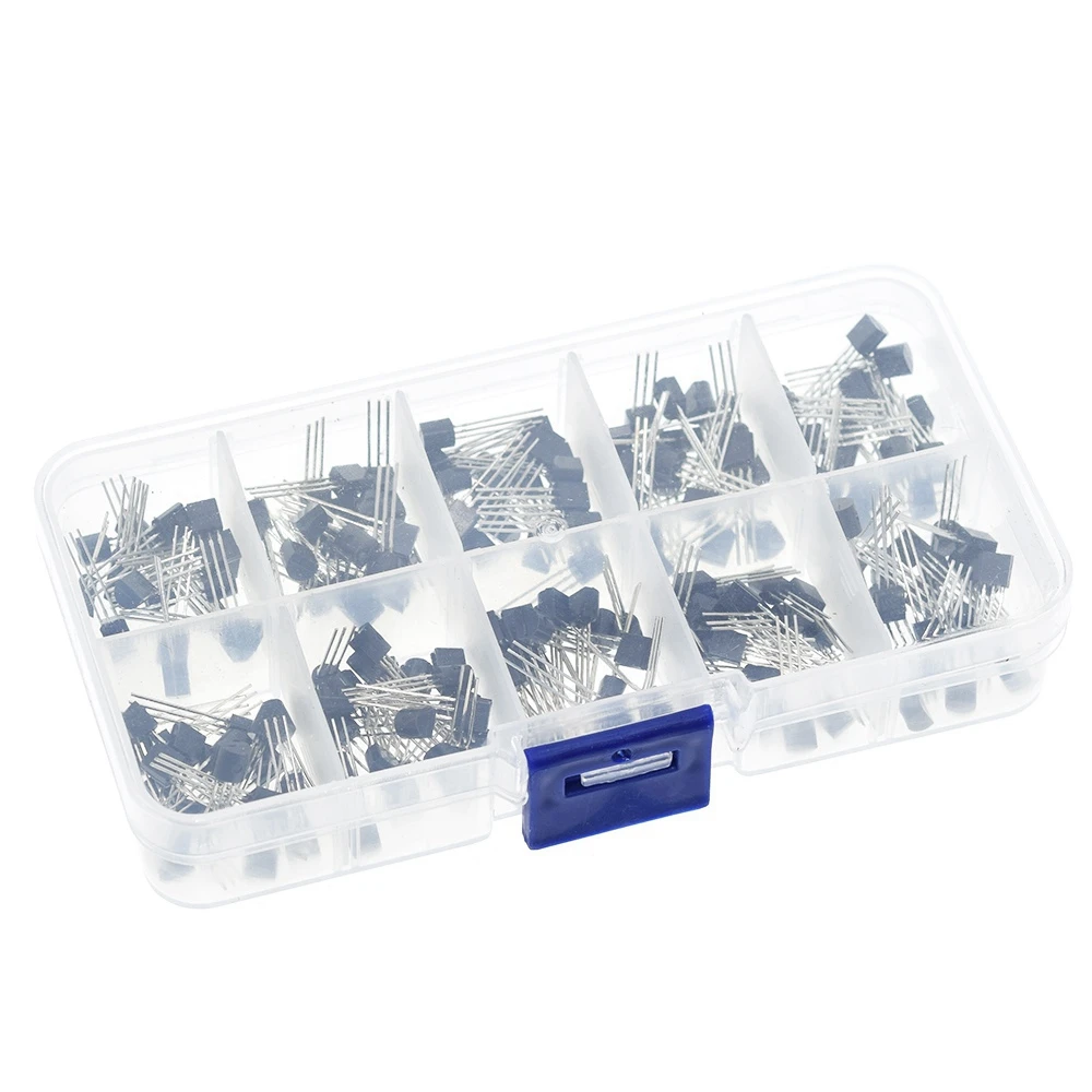 BC337 BC327 2N2222 2N2907 2N3904 2N3906 S8050 S8550 A1015 C1815 Transistor Assortment Kit 10value 200PCS,Transistors Box Pack
