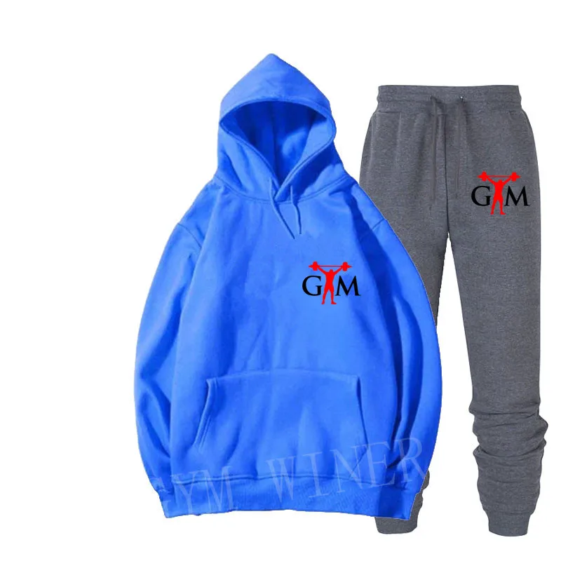 16 New GTM Brand Tracksuit Men Thermal Men Sportswear Sets Fleece Thick Hoodie+Pants Sporting Suit Casual Sweatshirts Sport Suit - Цвет: 16