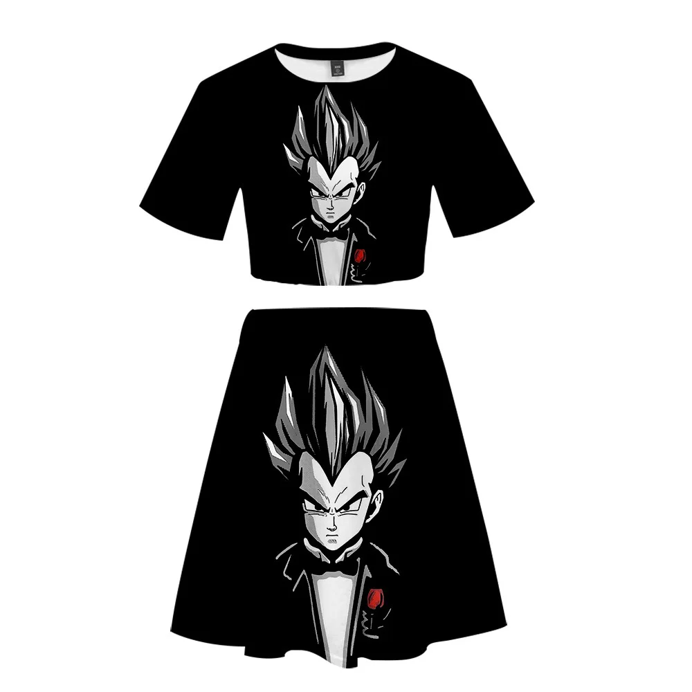 Предоставляем стиль Dragon Ball серии 3D цифровая печать Летняя короткая юбка комплект