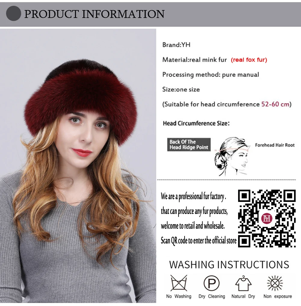 Новая модная женская шапка из натурального меха норки, бренд Fox fur Trim lady, шапка из натурального меха, зима-осень, высокое качество, натуральная норковая меховая шапка