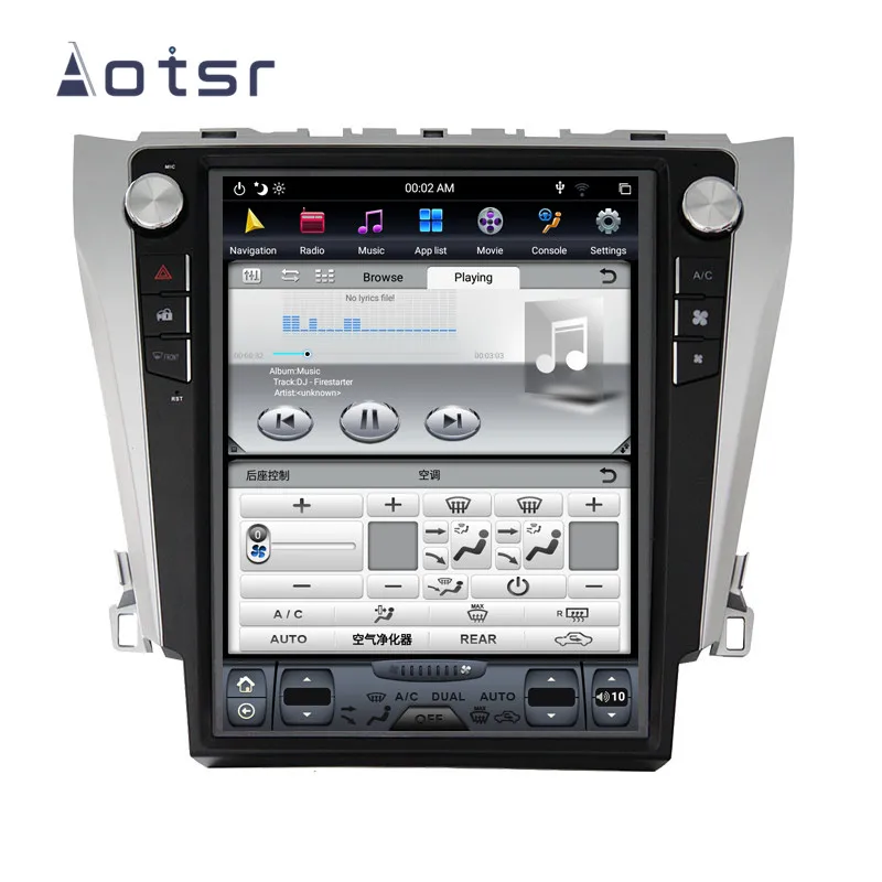 Top Tesla style Android 9.0 car GPS navigation for Toyota Camry 2012-2016 Auto Radio Stereo Head Unit Tape Recorder Vertical Screen 4