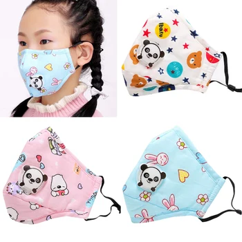 

1Pcs PM2.5 Children Mouth Kids Mask Respiratory Valve Cartoon Panda Thicken Smog Mask Warm Dust Mask Fits 2-10 Years Old Kids