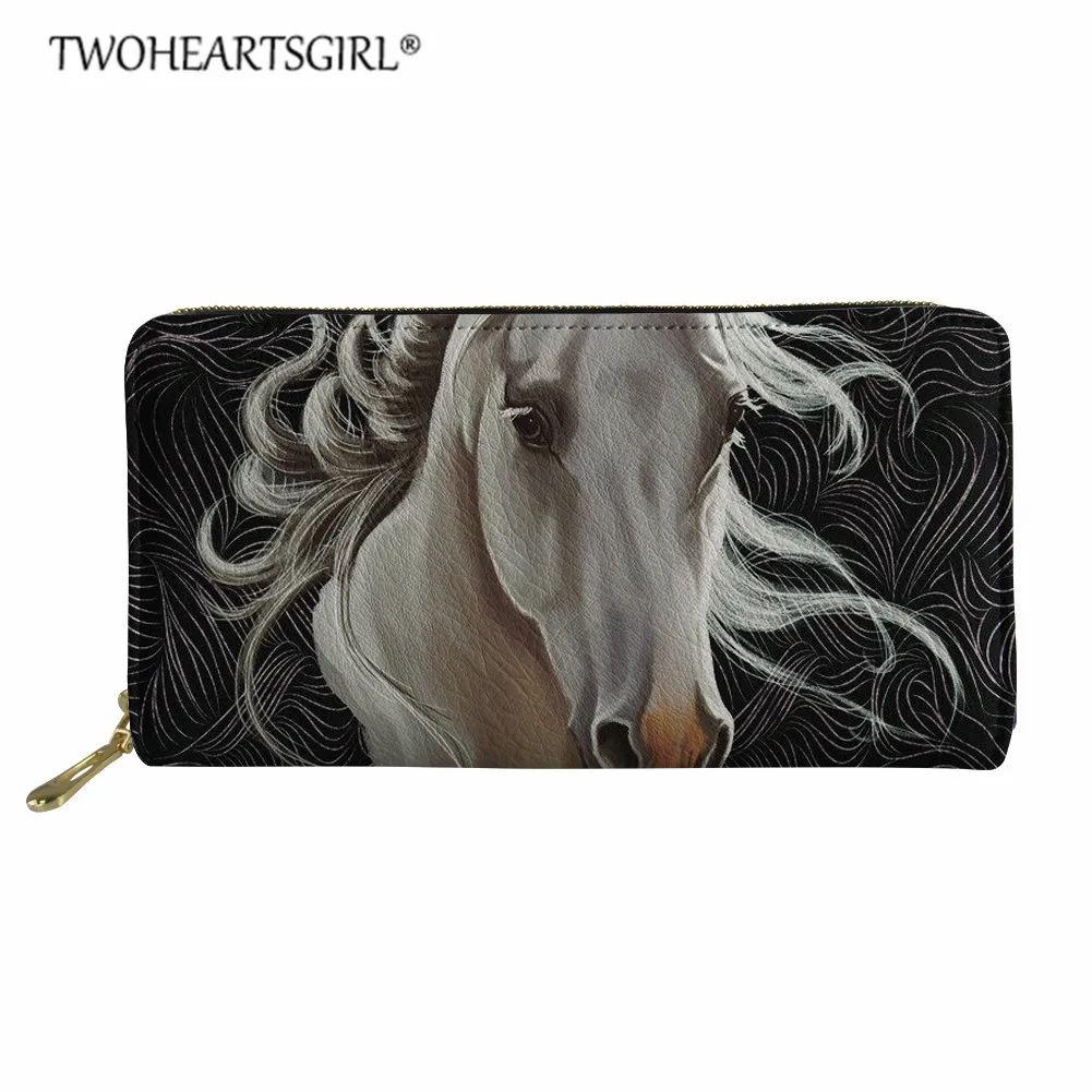 L4336Z21 Twoheartsgirl кошелек в виде лошади, женский кожаный кошелек, роскошный дизайн, длинные кошельки и держатель для карт, клатч, дамские сумки для денег - Цвет: L4336Z21