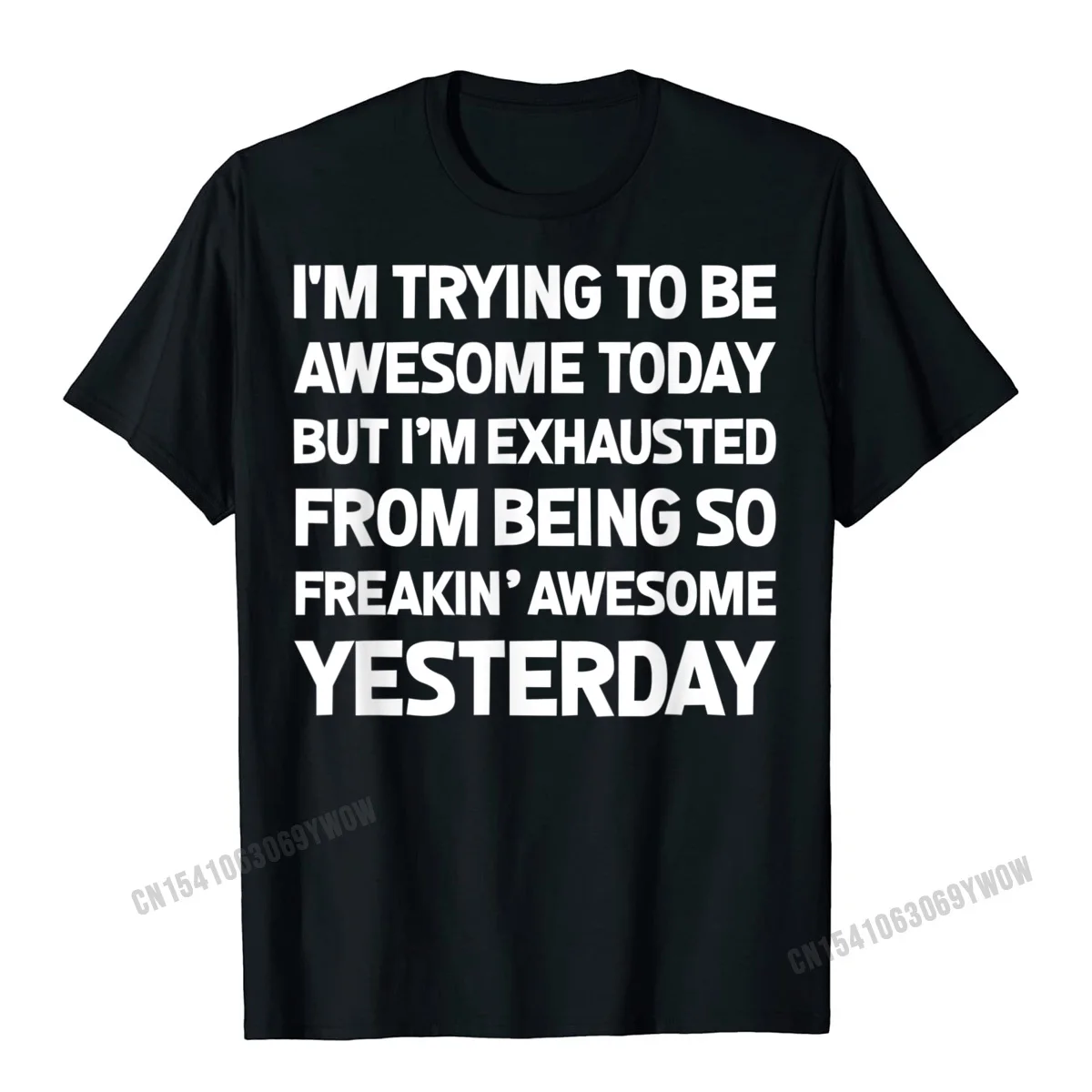 Casual Short Sleeve Tees VALENTINE DAY O Neck 100% Cotton Men T-shirts Casual Casual Tops T Shirt Hip Hop Wholesale Im Trying To Be Awesome Today Shirt Funny T-Shirt Tee Gift__1046 black