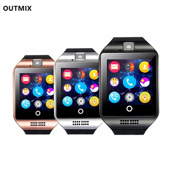 

2020 Hot Bluetooth Smart Watch Men Q18 With Touch Screen Big Battery Support TF Sim Card Camera for Android Phone Smartwatch