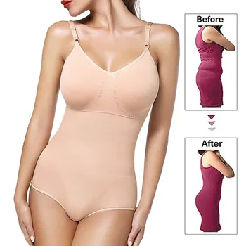

Women Seamless Shaping Bodysuit with Adjustables Straps Shapewear Lingerie Slimming Body Shaper Firm Tummy Control Underwear