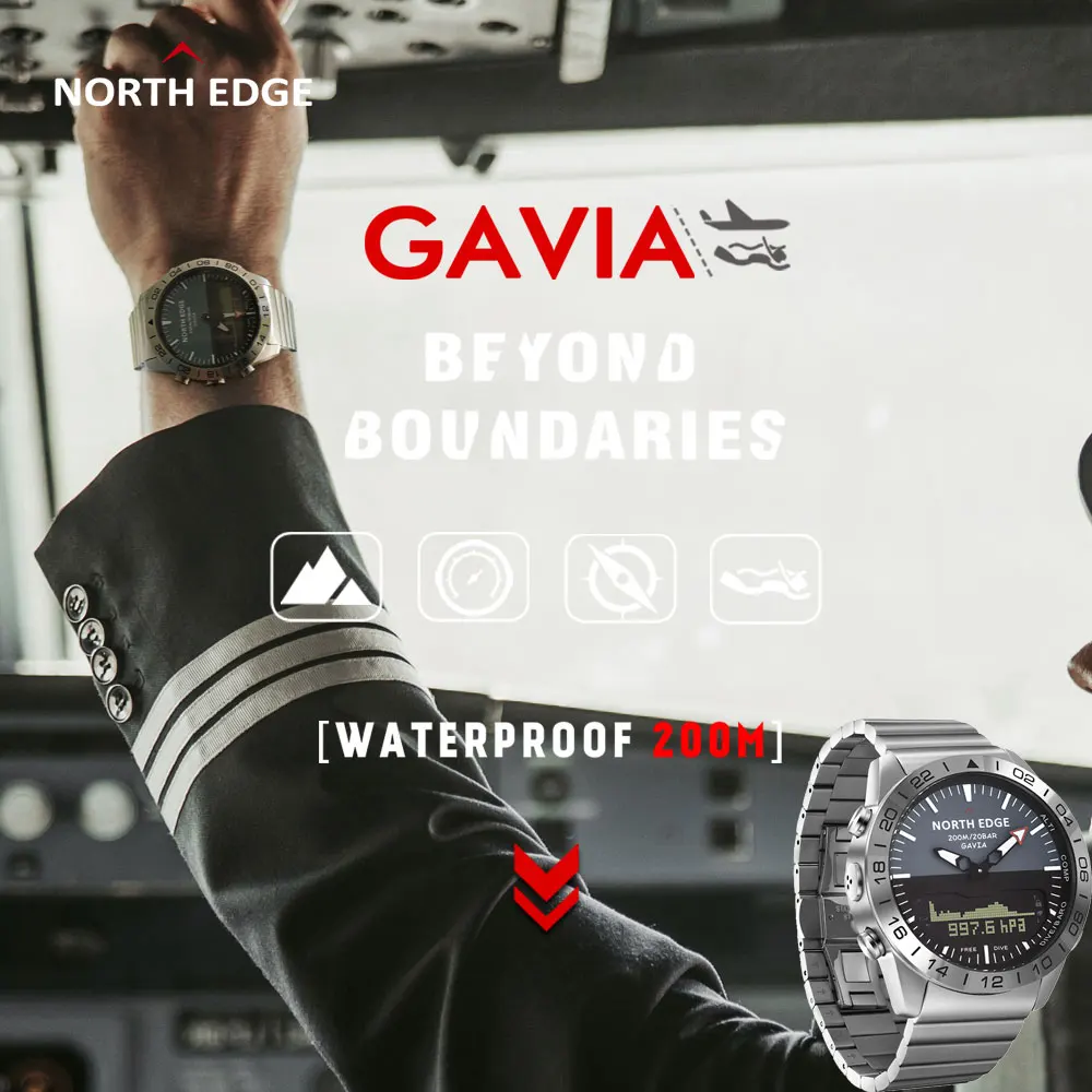Смарт часы North Edge GAVIA 2 деловые роскошные спортивные цифровые водонепроницаемые
