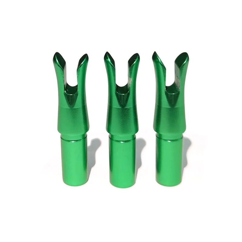 green 12 шт./партия ArcheryArrow Nocks ID6.2mm Алюминиевая Вставка из сплава Стрелка НОК для рекурсивного соединения стрельбы Охотничьи аксессуары - Цвет: green