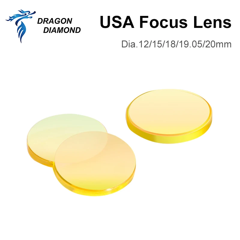 USA CVD ZnSe Focus Lens Dia.12/15/18/19.05/20mm FL 38.1/50.8 /63.5 /76.2 /101.6/127mm per macchina da taglio per incisione Laser Co2