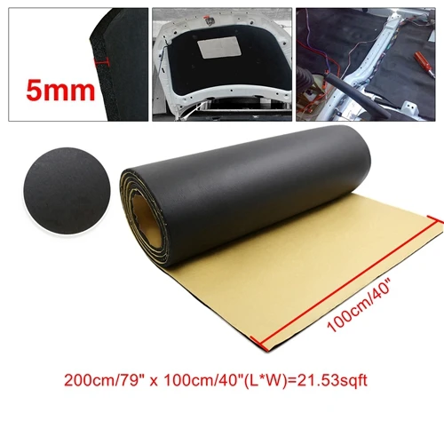 5mmx200cmx100cm X AUTOHAUX 5 мм/8 мм/10 мм супер толщина пены автомобиля пол багажника звукоизоляция Deadener коврик - Название цвета: 5mmx200cmx100cm