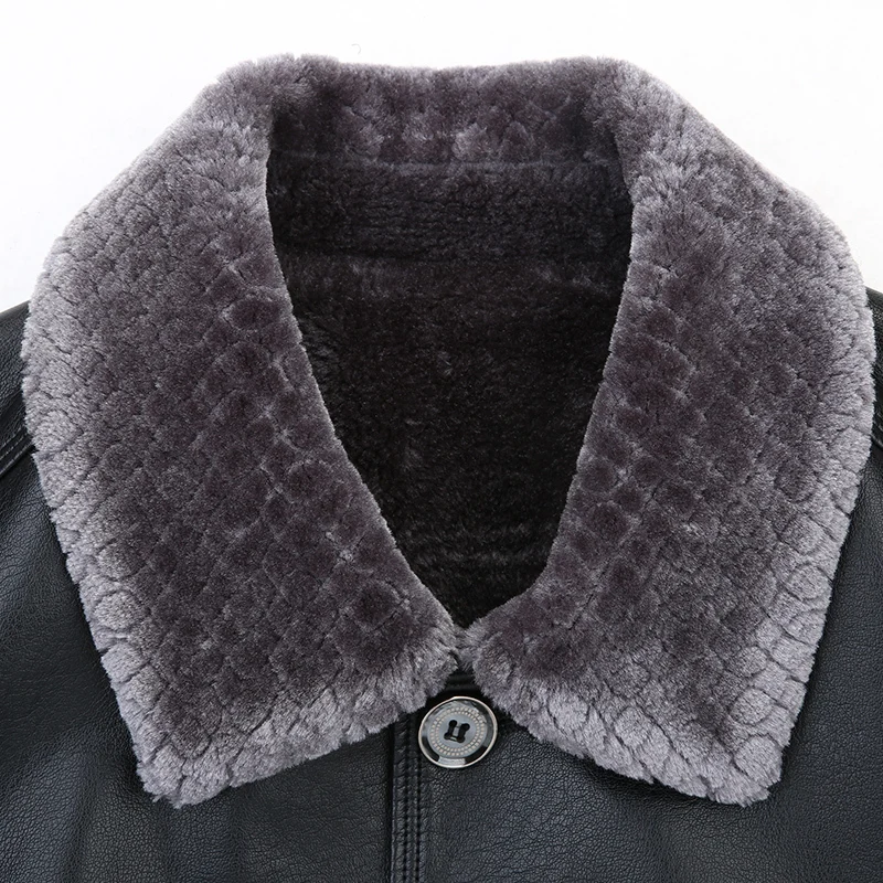 8XL 6XL мужская куртка из натуральной кожи, зимняя шуба из искусственного меха, Мужская брендовая куртка, Мужская однотонная куртка из натуральной кожи с воротником-стойкой