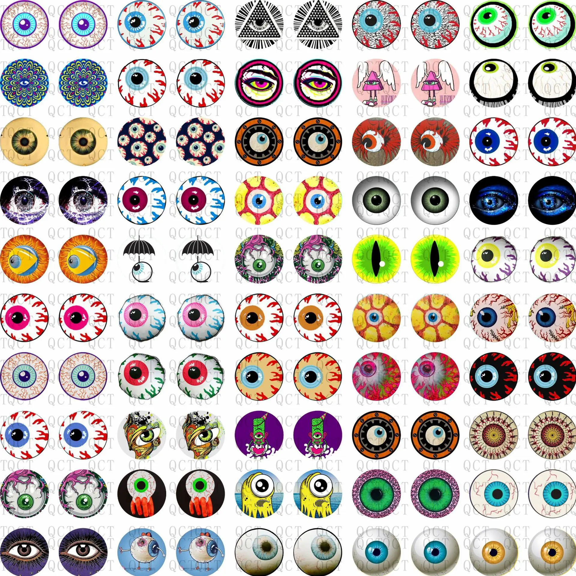 Doll Eyes 20 Pcs Glass Eyes For DIY Sewing Dolls Crafts Accessories Cat Eye Dragon Dinosaur Eye Round Cabochon