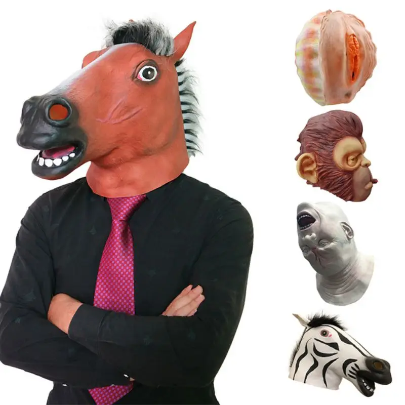 

Scary Halloween Fantasy Decor Creepy Latex Mask Full Face Covered Cosplay Costume Party Decoration Props scary mask