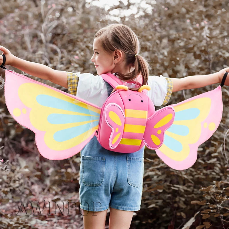 Школьные сумки для девочек с объемными бабочками и крыльями; школьные рюкзаки для детей ясельного возраста; сумка для книг; детская сумка для детского сада; Mochila Escolar