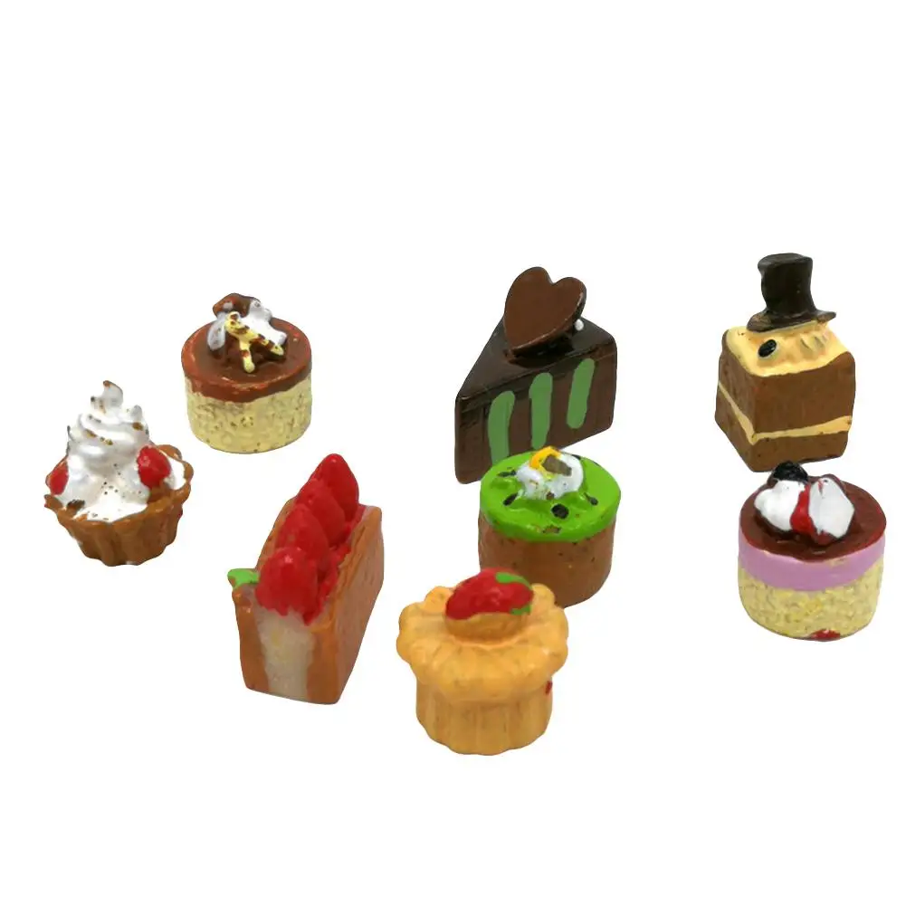 

8Pcs/Set Miniature Cakes Toy Food Models Dollhouse Scenery Accessories Gift Toy For Kids Dollhouse Decor