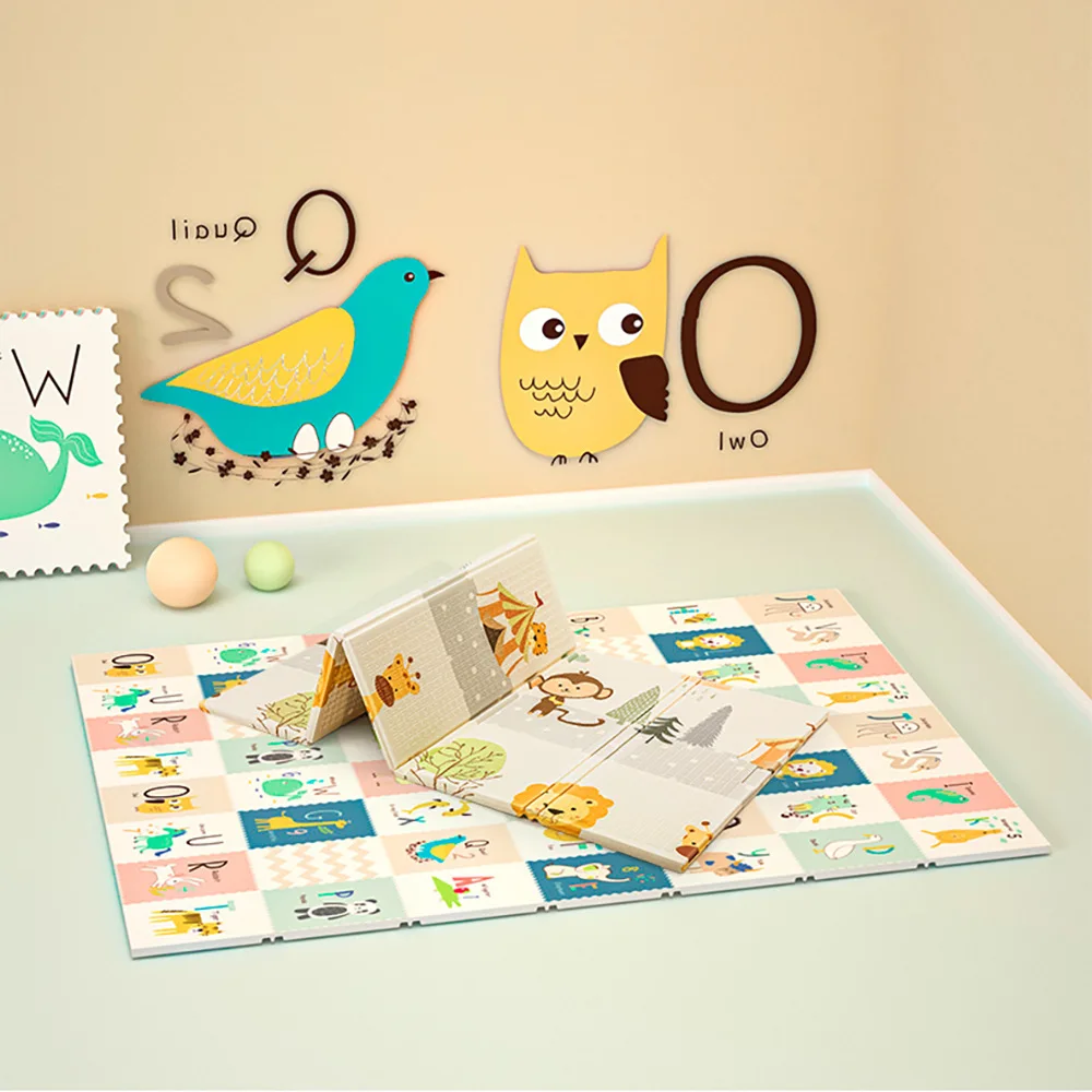 

Bedroom Carpet Baby 180x200cm Foldable Waterproof Cartoon Baby Play Mat Xpe Foam Puzzle Toddler Climbing Pad Games Toys Mats
