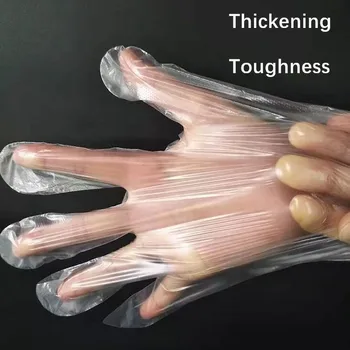 

100pc Gloves перчатки Multifunction Eco-friendly Household Disposable Plastic Gloves Garden Restaurant Home Food Baking Tool