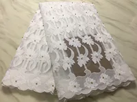 latest french laces fabric high quality double Organza With Pearls embroidered lace trim For Sewing Beauty Women Dress