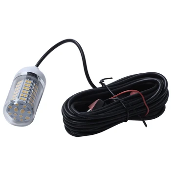 

12V 15W Fishing Light 108Pcs 2835 Led Underwater Fishing Light Lures Fish Finder Lamp Attracts Prawns Squid Krill (White+blue li