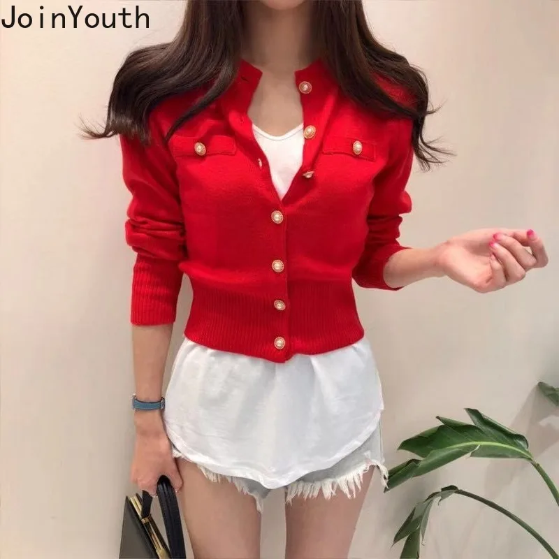 

JoinYouth Korean Solid Women Cardigans Single Breasted Elegant All Match Korean Sweaters Autumn 2019 Slim Winter Clothes J252