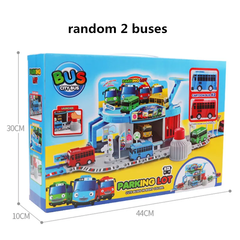 Giocattolo Anime Coreano The Little Bus Garage Puzzle Assemblare Track Transit Service Station Packing Lot Con 2 Tayo Bus Play Toy Model