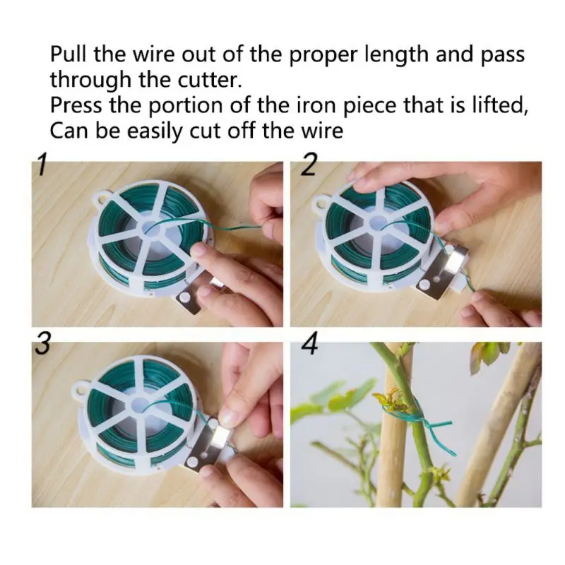 20/30/50/100M Plant Twist Tie With Cutter Garden Coated Training Twist Wire String Tie Plant Support Green Coated Wire Cable 20/30/50/100M Plant Twist Tie With Cutter Garden Coated Training Twist Wire String Tie Plant Support Green Coated Wire Cable