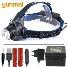 Светодиодный налобный фонарь XM-L2 U3 XM-L T6 V6 8000 лм, настраиваемый налобный фонарь, фонарь, аккумулятор 18650