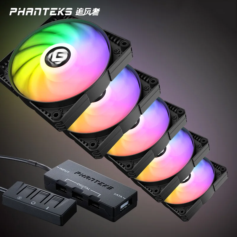 PHANTEKS MG SKIRON Black RGB LED Rainbow 12 см 14 вентилятор с поддержкой синхронизации материнской