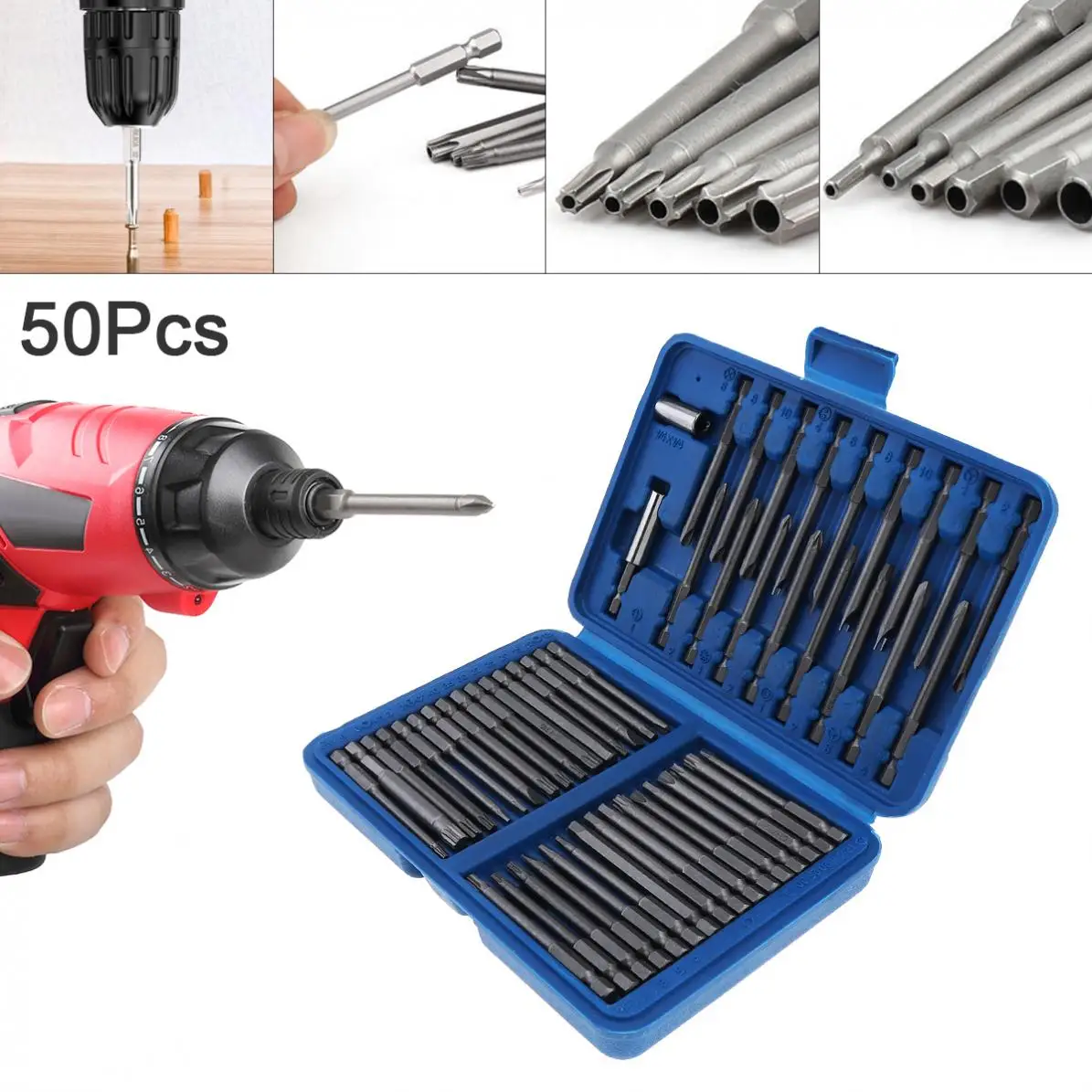 

50pcs/lot Screw Head 75MM Extra Long Bits Set Multi-purpose Screwdriver Bit Set Fit for Electric Screwdriver
