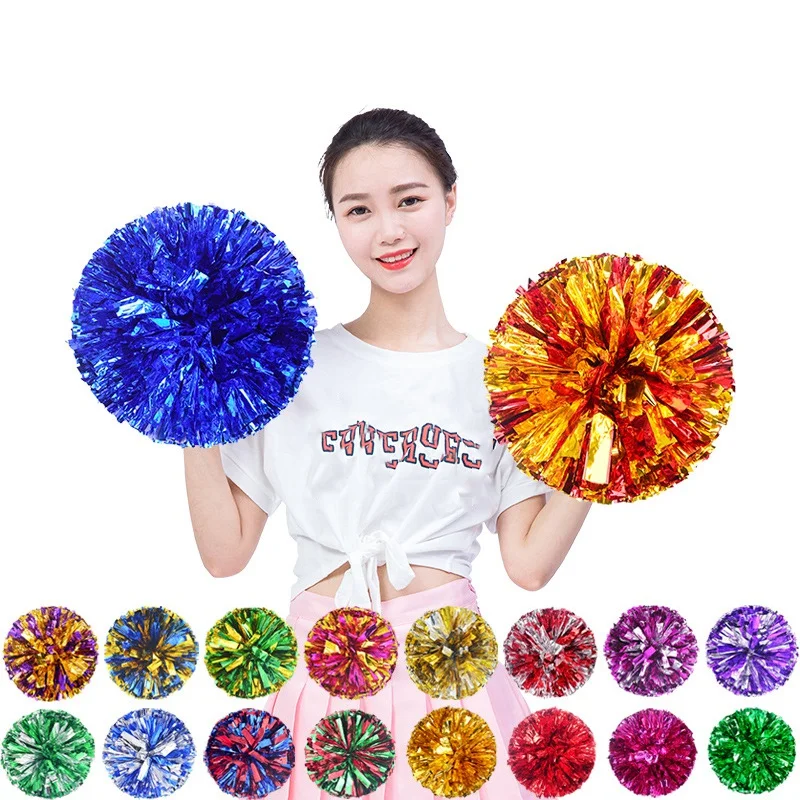 2Pc Dans Decorateur Cheerleading Pompon Cheerleading Game Pom Poms Juichen Bal Pompoms Baton Hhandle Kleurvast