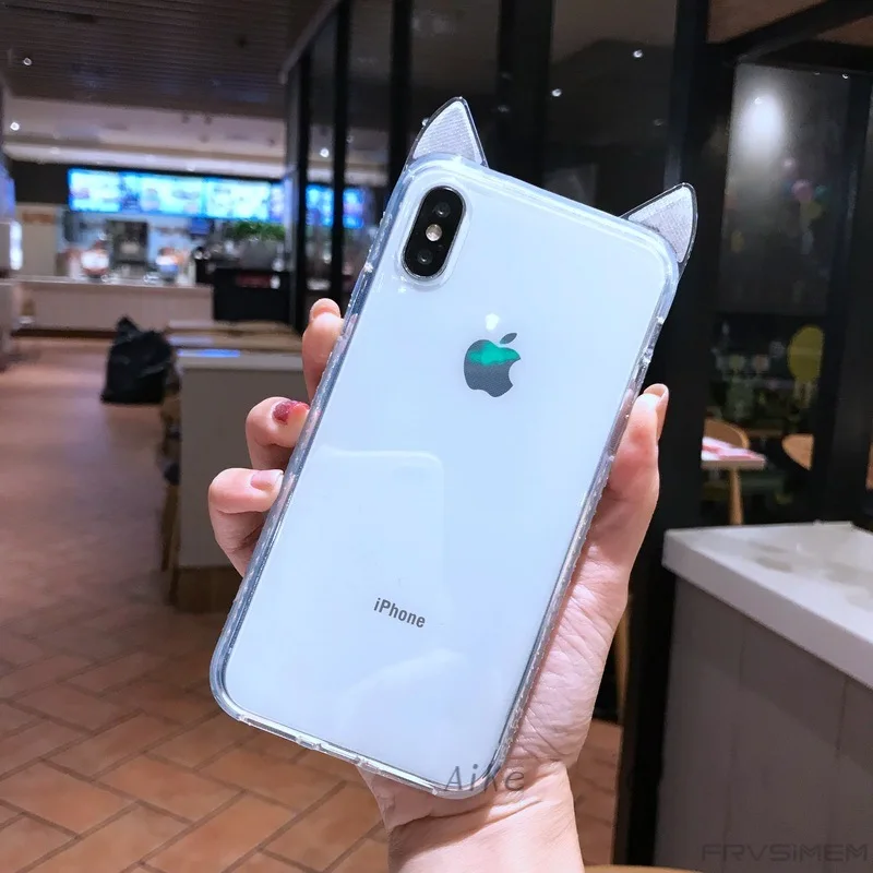 Милый противоударный силиконовый чехол для iPhone 7 8 6 6S Plus XS Max XR прозрачный защитный